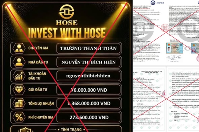 HOSE cảnh báo thủ đoạn giả mạo để dụ nhà đầu tư